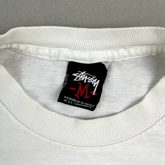 Vintage Stussy T-Shirt Adult Medium White Moonlighting Futura Plane Skydive y2k - Picture 7 of 13